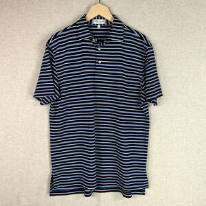 Peter Millar Mens Southern Comfort Golf Polo Size M Striped Preppy Performance